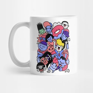 Happy kid cartoon doodle collection Mug